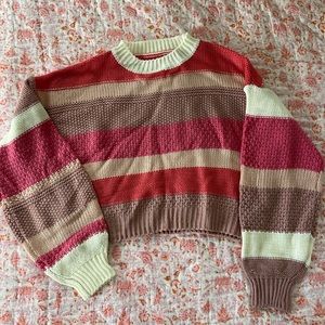 Shein striped cropped sweater